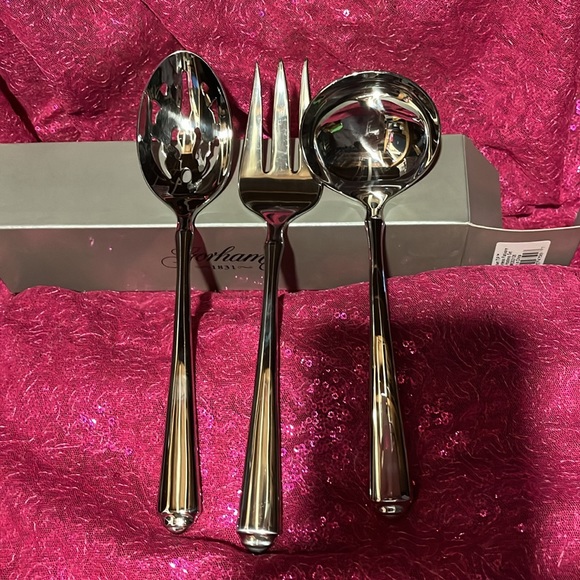 Gorham Crown Tip Serving Set Stainless 3 pc hostess set - Picture 2 of 5